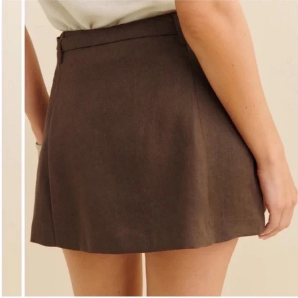 NWT • Reformation Rory Linen Skirt in Chocolate Cake - Picture 3 of 6